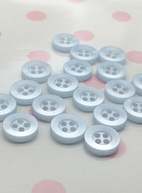 浅蓝色衬衣纽扣 POLO衫钮扣 11.5MM 珠光宽边扣子 高档扣子专卖