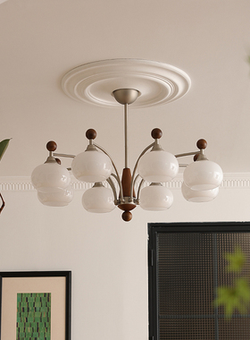 西早法式中古柿子客厅大灯吊灯美式复古大气主灯轻奢高级2025新款