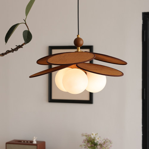 云扇法式复古卧室吊灯主灯中古风餐厅灯日式餐桌圆桌阳台书房灯具