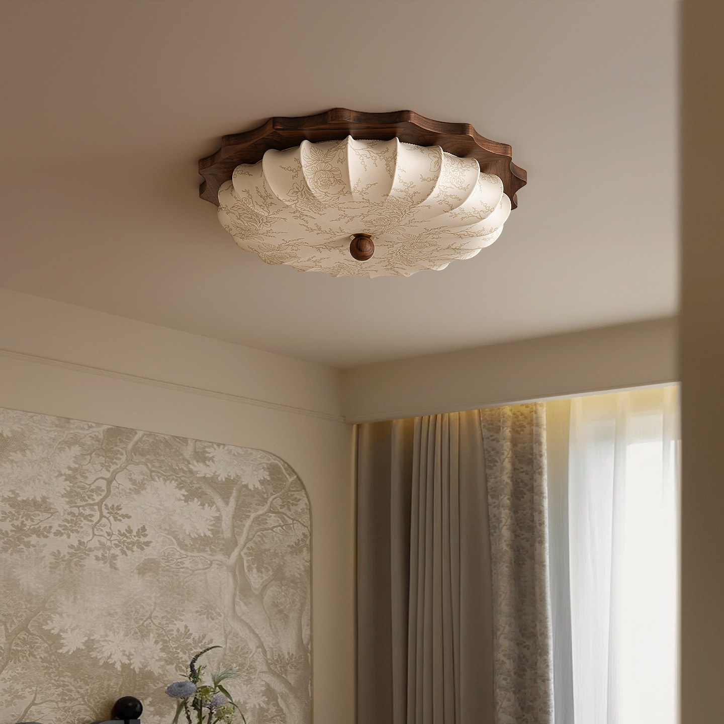 云裳法式中古风卧室吸顶灯美式复古书房高级感黑胡桃木主卧灯具,家装灯饰光源,餐厅/卧室/书房吸顶灯,淘宝优惠券,粉丝福利购,淘宝优惠卷