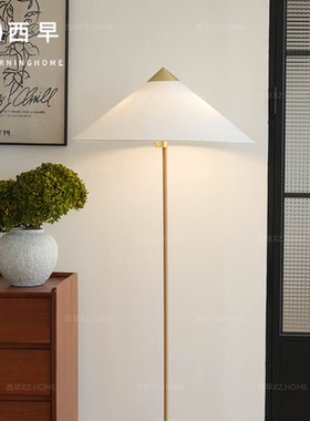 丹麦9602中古客厅卧室落地灯高端法式南洋复古侘寂风斗笠氛围灯