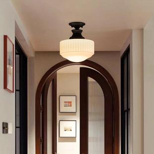 重楼法式 复古走廊过道衣帽间吸顶灯阳台灯吊灯 中古入户玄关灯美式