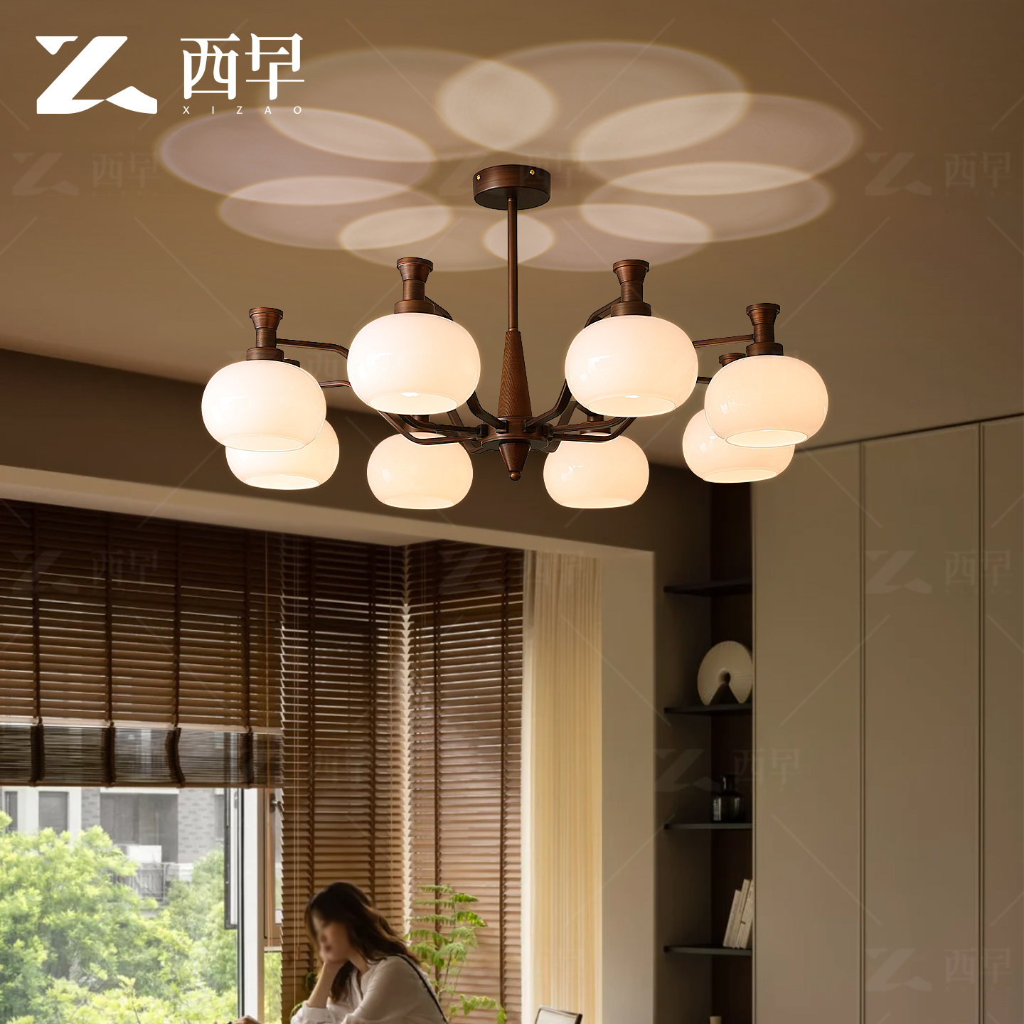 西早中古客厅吊灯2025新款柿子餐厅大厅主灯法式复古南洋风卧室灯