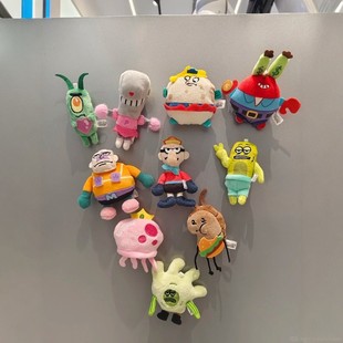 正版海绵宝宝比奇堡一日游毛绒贴贴盲袋盲盒冰箱贴公仔玩具挂件