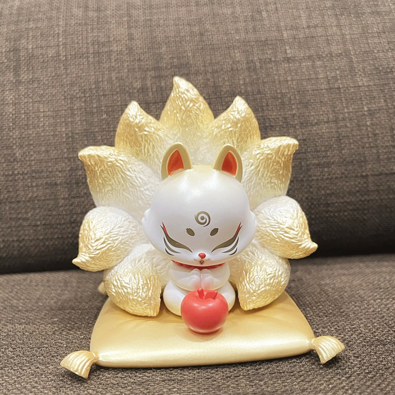 正版上古九狐三代招财纳福篇盲盒九尾狐手办狐狸潮玩公仔摆件