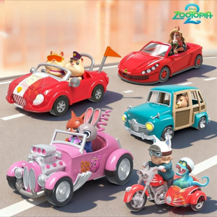 迪士尼正版 疯狂动物城2疯狂车车系列盲盒潮玩公仔尼克朱迪手办