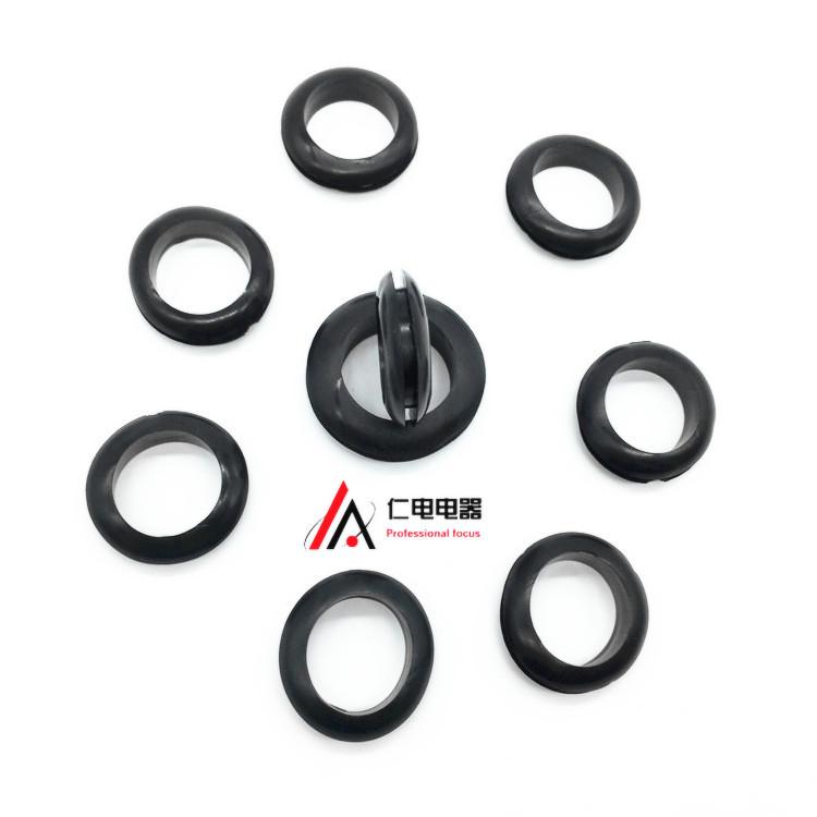 双面黑色护线圈配电箱柜密封电缆线橡胶圈垫防尘电源通孔出过线套
