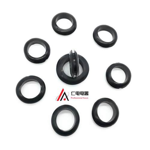 双面黑色护线圈配电箱柜密封电缆线橡胶圈垫防尘电源通孔出过线套