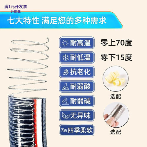 pvc钢丝软管透明25mm加厚塑料管