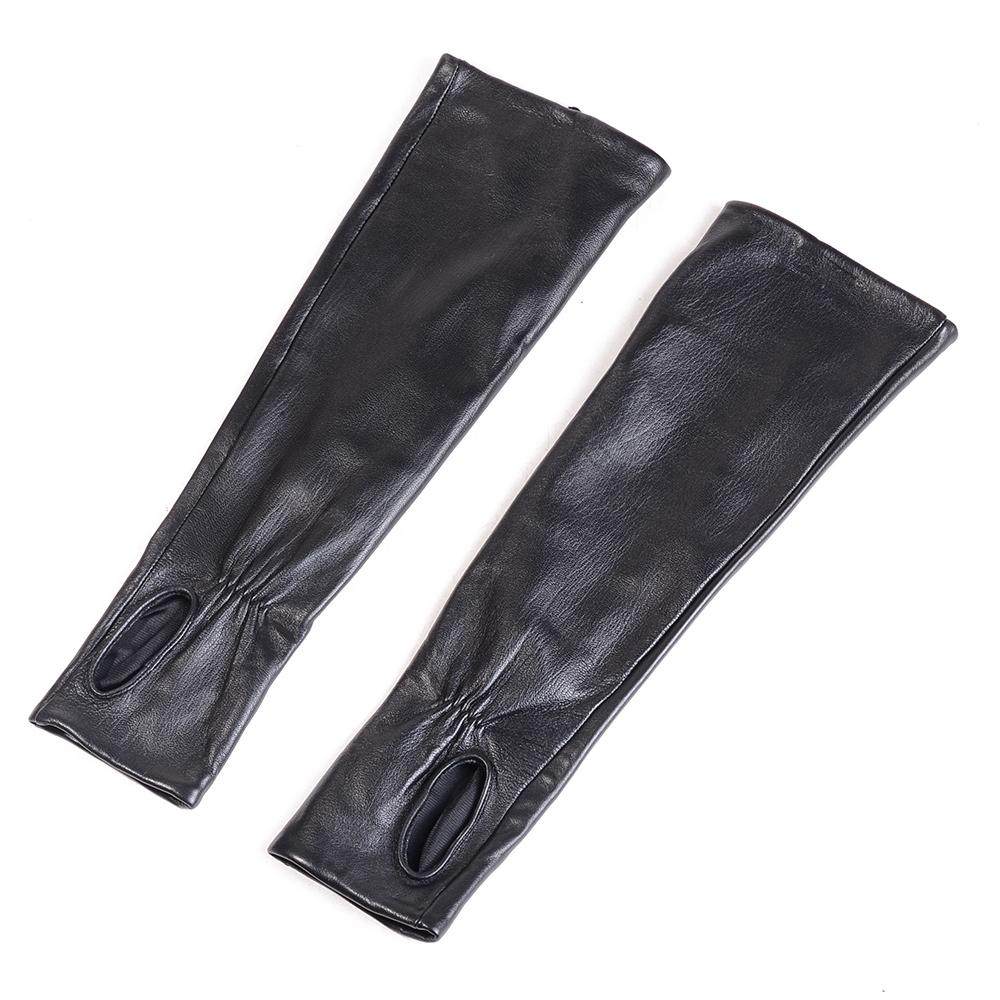 长手套女士羊皮半指无指修手驾驶