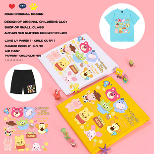 NASA迪士尼玩具总动员儿童短袖T恤男童女童纯棉宝宝宽松上衣套装t