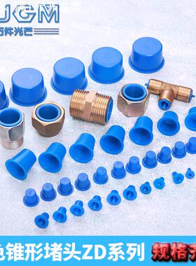 圆孔塑料护帽塑料帽闷头盖蓝色锥形堵头ZD型防尘塞头内螺纹孔塞头