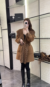 欧货站2024秋冬新款时尚百搭宽松显瘦羊毛呢大衣女中长款毛呢外套