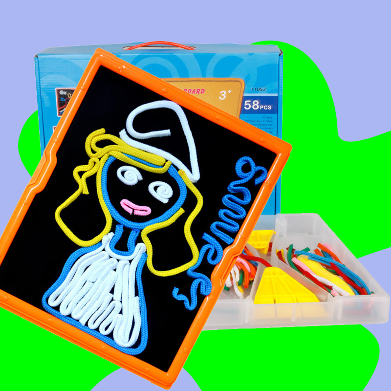 魔术创意画板 积木儿童早教益智diy绘画 玩具 幼儿童礼盒卡通毛线