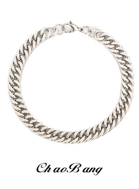 钛钢古巴链手链男女嘻哈时尚潮流个性设计风潮简约不掉色礼物手饰