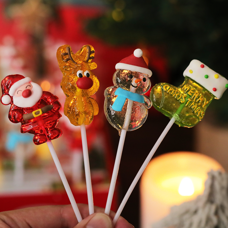 圣诞节糖果棒棒糖硬糖创意可爱儿童礼物盒装0脂高颜值健康小零食