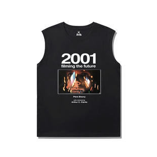 2001太空漫游斯坦利库布里克电影周边星际穿越背心男纯棉短袖T恤