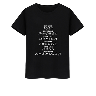 魅藤美剧老友记六人行周边剧中人物名纯棉短袖t恤夏季男士衣服