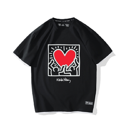 keith haring联名凯斯哈林涂鸦T恤衫男女夏季纯棉潮流ins休闲短袖