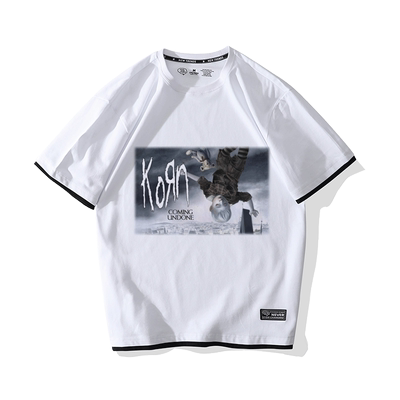 美国加洲KORN科恩乐队周边T恤男女金属朋克摇滚夏季纯棉潮流短袖