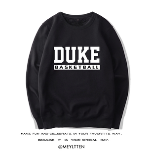 杜克大学联名美国篮球周边圆领卫衣男女宽松休闲百搭运动上衣服潮