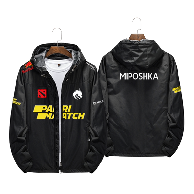 Dota2Team Spirit同款Ti10雪碧战队连帽上衣男秋冬冲锋衣夹克外套