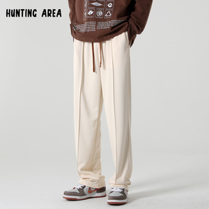 Hunting Area2023春季简约时尚纯色宽松直筒休闲裤男女同款