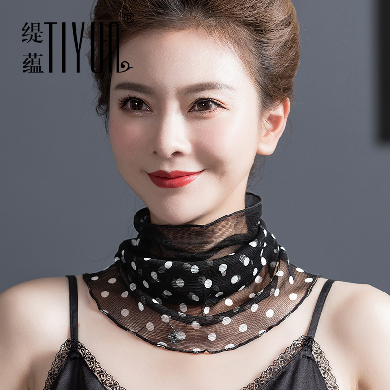 缇蕴春秋印花韩版真丝护颈围脖女