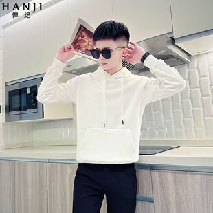 白色卫衣男款爆款2024新款春秋潮牌连帽套头长袖冬装男士外套上衣