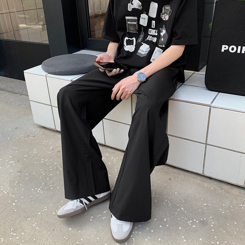 2025新款垂坠感西裤男款夏季薄款立体剪裁设计直筒阔腿裤百搭长裤