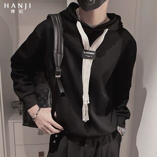 男士卫衣春秋季潮牌炸街连帽套头衫长袖男装高级感痞帅外套上衣服