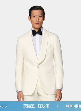 SUITSUPPLY米白色Traveller四股羊毛礼服西装上衣外套