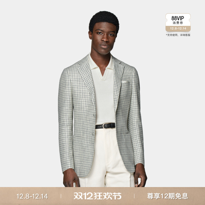 Suitsupply浅灰色丝麻混纺西服