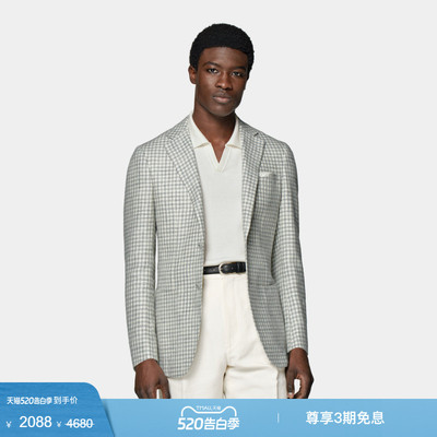 Suitsupply浅灰色丝麻混纺西服