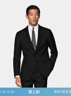 26夏季新品SUITSUPPLY黑色热带羊毛单排扣西装上衣外套