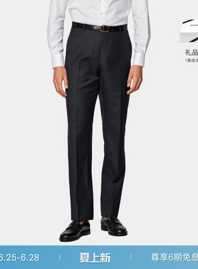 SUITSUPPLY-深灰色羊毛商务休闲男士长裤