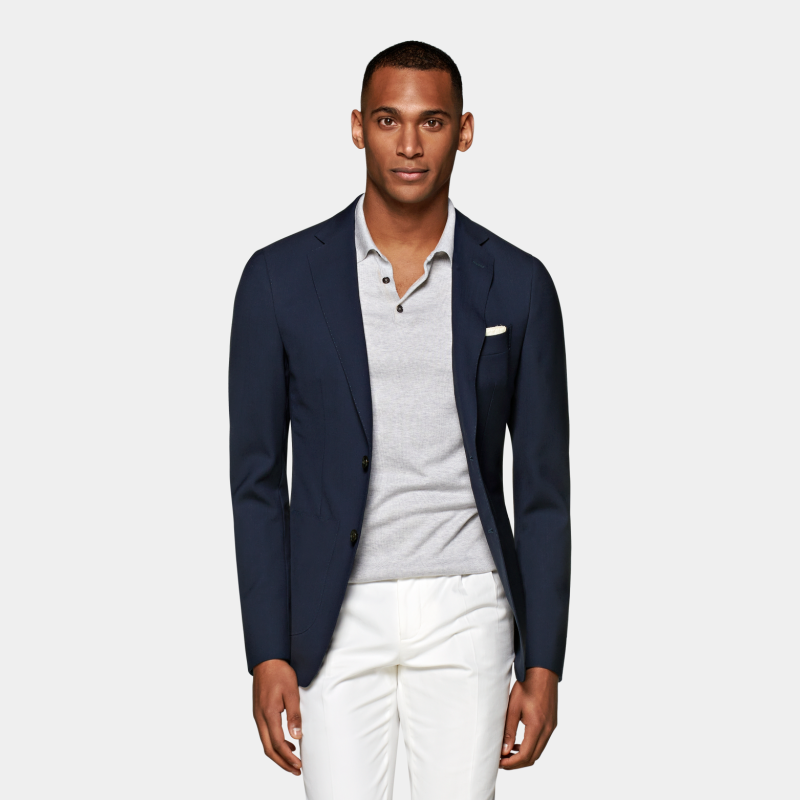 Suitsupply藏青色羊毛易打理西服