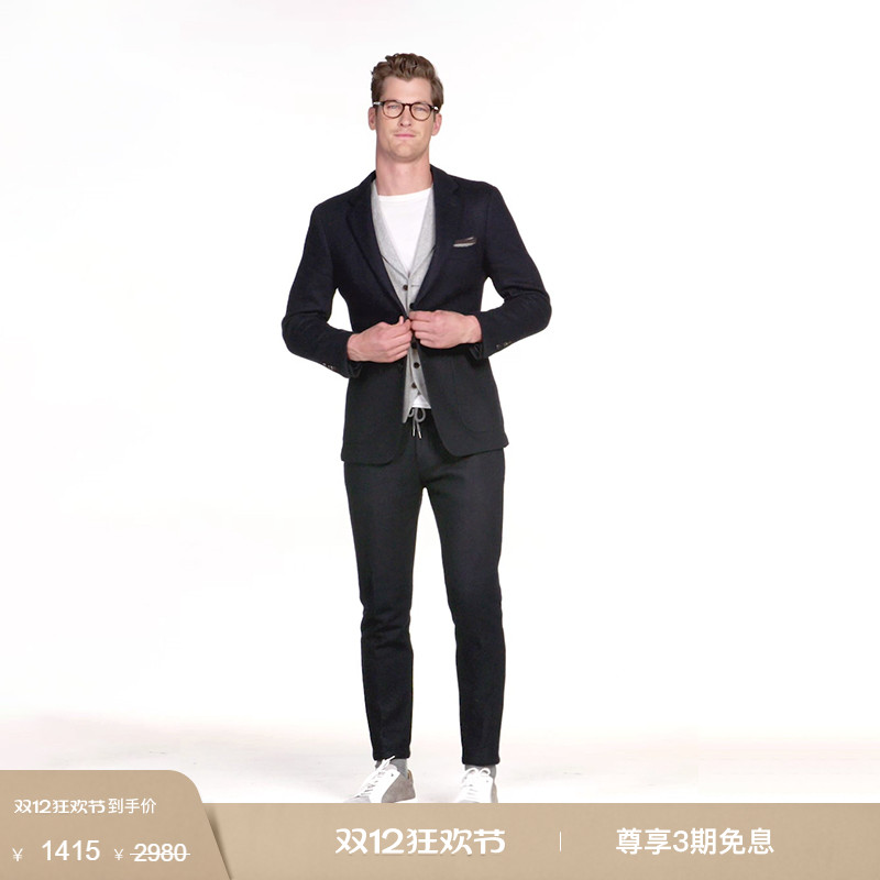 【天猫专享】奥莱SUITSUPPLY藏青色羊毛混纺西装上衣