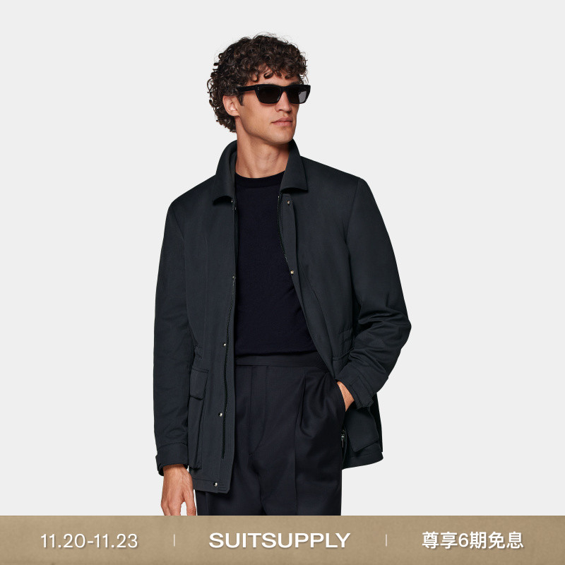 Suitsupply藏青色科技面料外套