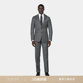 套装 SUITSUPPLY深灰色S130支羊毛格纹合体身型西装 新品 26春季