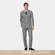 套装 SUITSUPPLY黑色亚麻混纺合身剪裁西装 新品 26春季