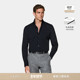SUITSUPPLY藏青色棉混纺高宽展领男士 衬衫 商务