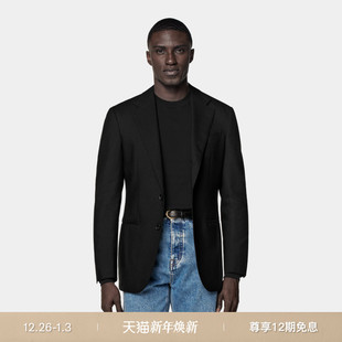 SUITSUPPLY黑色Traveller四股羊毛易打理男西装 上衣