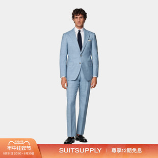 款 男西装 套装 新款 SUITSUPPLY浅蓝色热带羊毛西服修身 24夏季 四季