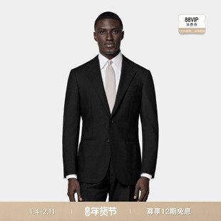 经典热卖-SUITSUPPLY黑色Traveller四股羊毛西装套装