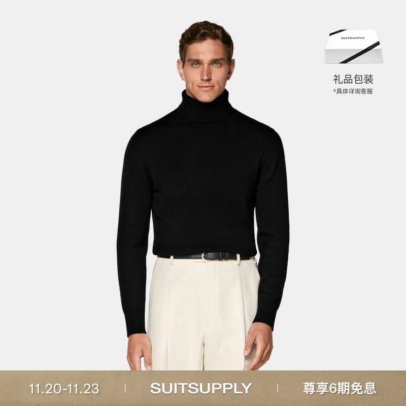 SUITSUPPLY黑色羊绒针织衫