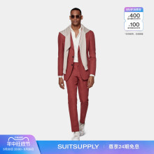 SUITSUPPLY西服红色棉修身 男士 单排扣西装 套装 夏季