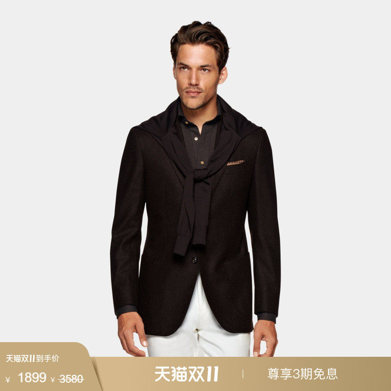 奥莱SUITSUPPLY深棕色羊毛西服外套商务男士西装上衣