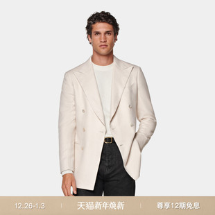 上衣 男西装 24秋冬新款 SUITSUPPLY西服外套砂砾色桑蚕丝混纺修身