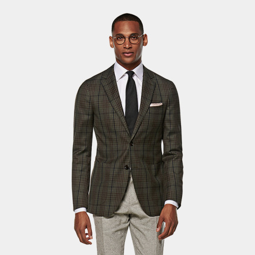 Suitsupply中绿色S130支羊毛西服